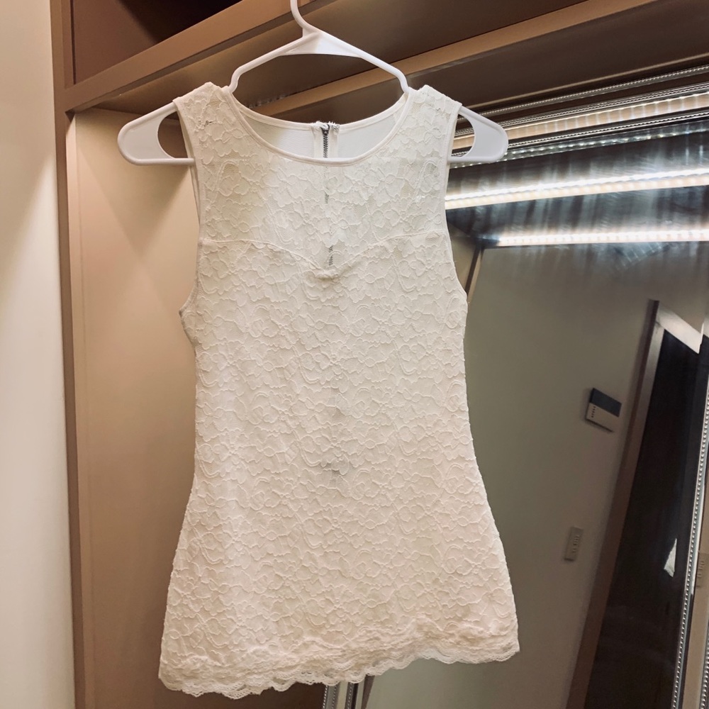 Express White Lace Top